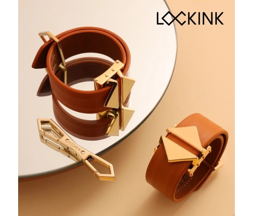 LOCKINK - Ankle and Wrist Cuffs Set - brown
