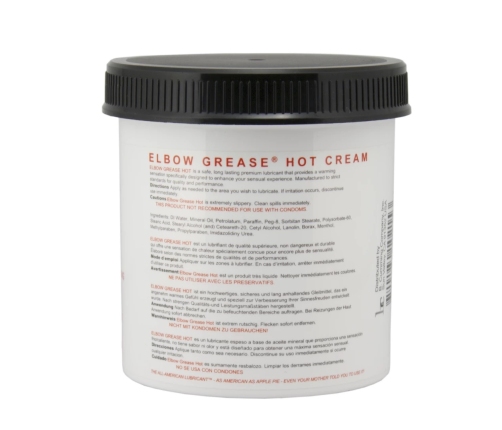 Elbow Grease Hot Cream Jar 443ml - Premium Warming Massage Formula