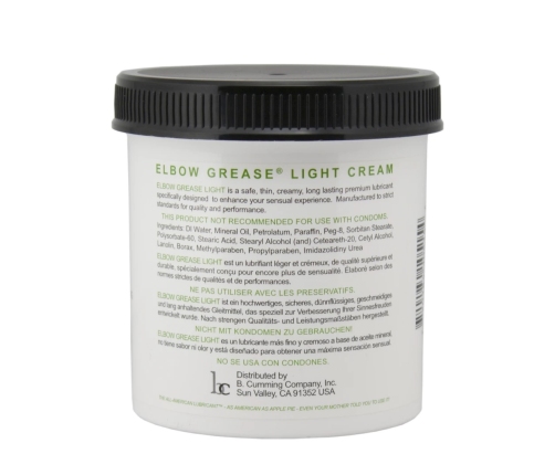 Elbow Grease Light Cream Jar 443 ml - Unscented Lubricating Cream