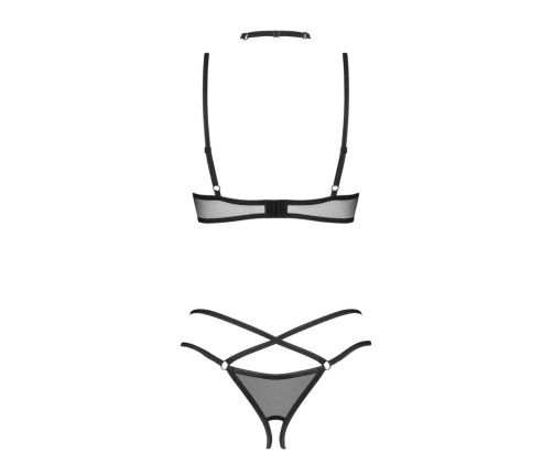 Obsessive - Donarella 3-pcs Crotchless Set Black XL/2XL