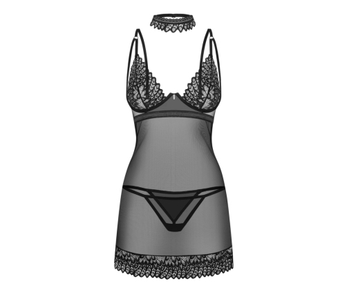 Obsessive - Donarella Chemise & Thong Black M/L