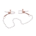 Sportsheets S&M Peaches n' CreaMe Pearl Nipple Clamps Rose Gold Adjustable