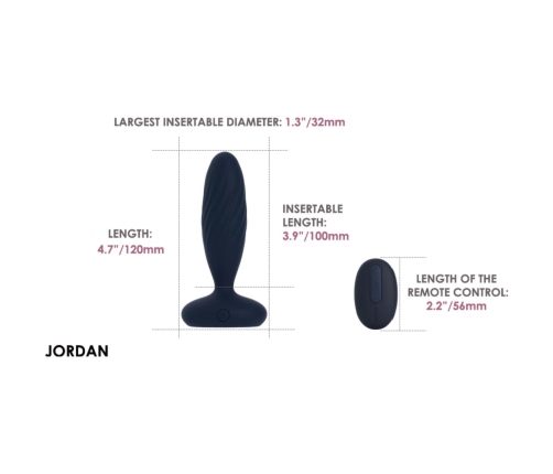 Svakom Jordan Navy Blue - Dual-Action App-Controlled Anal Device