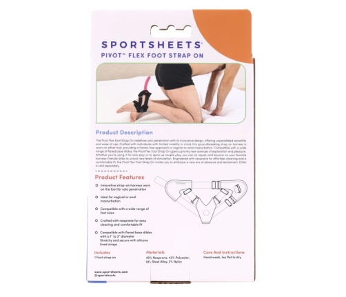 Sportsheets Pivot Flex Foot Harness Black - Adjustable Neoprene Strap System