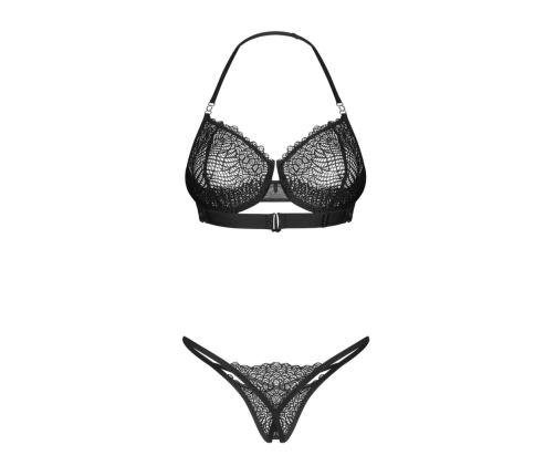 Obsessive - Iliosa 2-pcs Crotchless Set Black 2XL/3XL