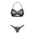 Obsessive - Iliosa 2-pcs Crotchless Set Black 2XL/3XL
