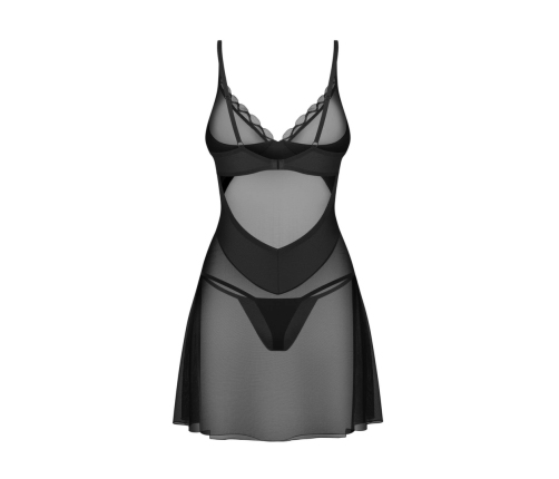 Obsessive - Stelisa Chemise & Thong Black L/XL
