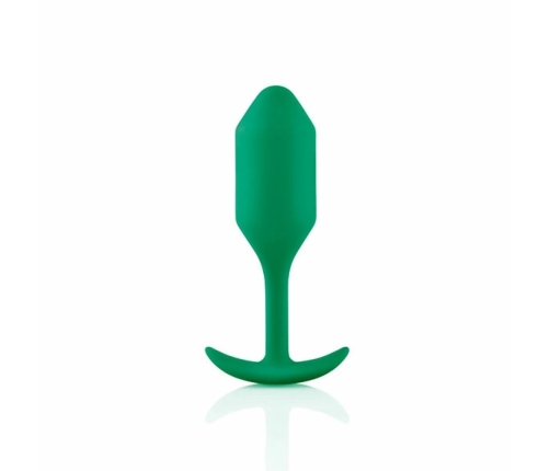b-Vibe Snug Plug 2 Green Weighted Silicone Intimate Trainer 114g 3x11.4cm