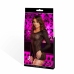 Lapdance Center Stage Mini Dress Black - One Size, Patterned Long Sleeves