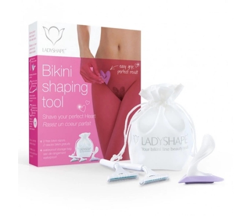 Ladyshape Heart Bikini Shaping Tool Set with Precision Razors
