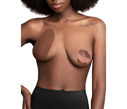 BYE-BRA - BREASTS ENHANCER + 3 PAIRS OF SATIN BROWN CUP D/F
