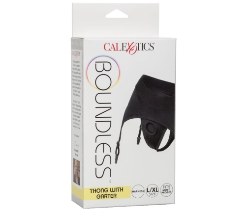 CALEXOTICS - BOUNDLESS THONG WITH GARTER L/XL
