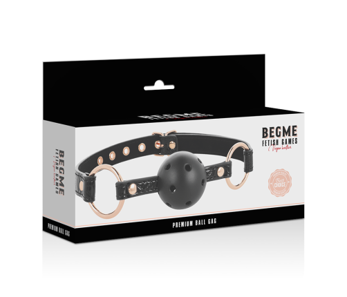 BEGME - BLACK EDITION BALL GAG VEGAN LEATHER