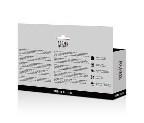 BEGME - BLACK EDITION BALL GAG VEGAN LEATHER