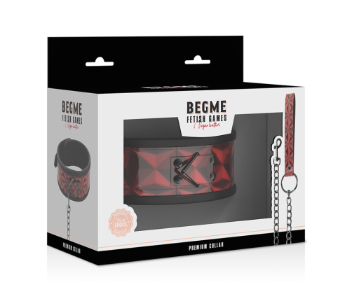 BEGME - RED EDITION PREMIUM VEGAN LEATHER COLLAR WITH NEOPRENE LINING