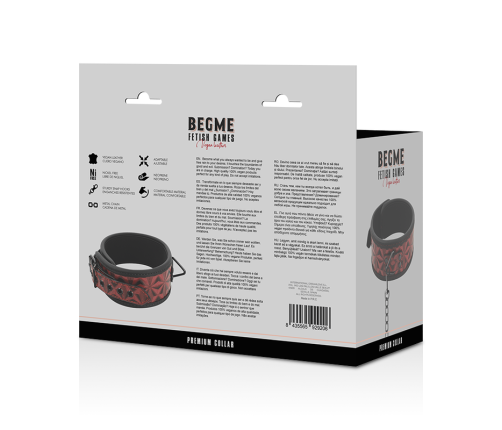 BEGME - RED EDITION PREMIUM VEGAN LEATHER COLLAR WITH NEOPRENE LINING
