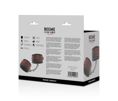 BEGME - RED EDITION PREMIUM HANDCUFFS WITH NEOPRENE LINING