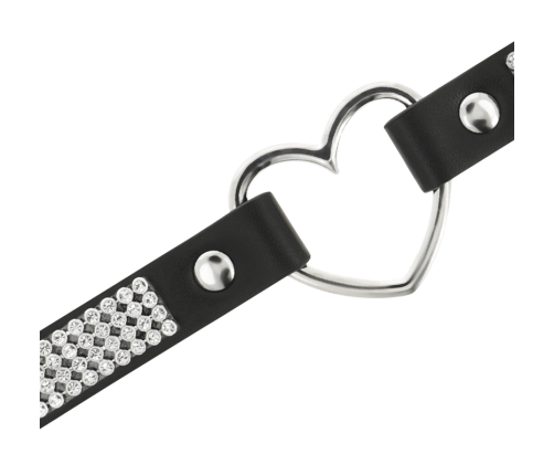 COQUETTE CHIC DESIRE - VEGAN LEATHER CHOKER WITH HEART