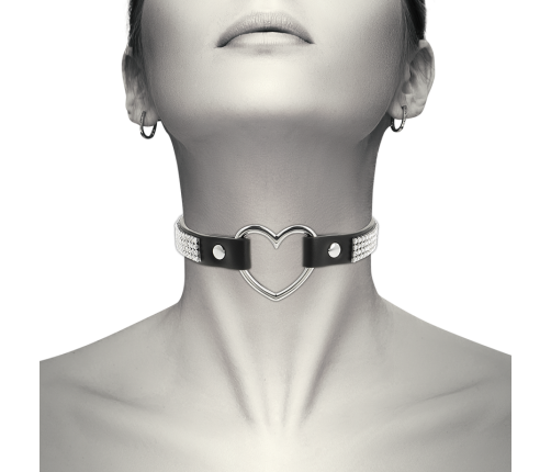 COQUETTE CHIC DESIRE - VEGAN LEATHER CHOKER WITH HEART