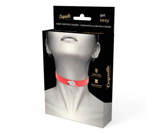 COQUETTE CHIC DESIRE - COLLAR CUERO VEGANO ROJO ACCESORIO WOMAN FETISH