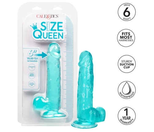 CALEXOTICS - SIZE QUEEN DILDO BLUE 15.3 CM