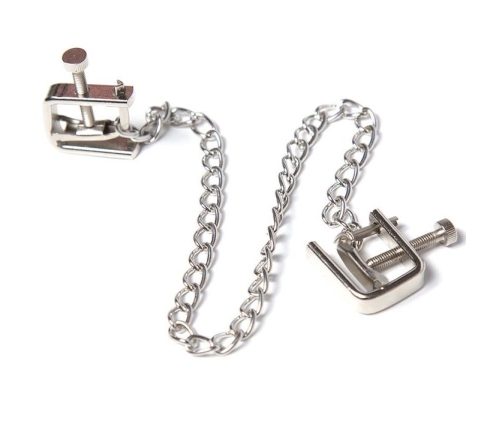 OHMAMA FETISH - METAL SCREW CLAMPS WITH CHAIN