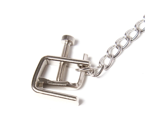 OHMAMA FETISH - METAL SCREW CLAMPS WITH CHAIN