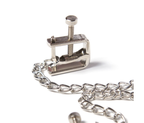 OHMAMA FETISH - METAL SCREW CLAMPS WITH CHAIN