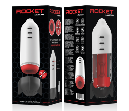 JAMYJOB - ROCKET MASTURBADOR TECNOLOGÍA SOFT COMPRESSION Y VIBRACIÓN