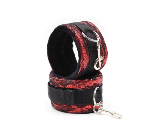 OHMAMA FETISH - VELVET HANDCUFFS WITH NYLON TAPE