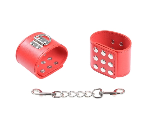 OHMAMA FETISH - RED HANDCUFFS WITH SNAP CLOSURE