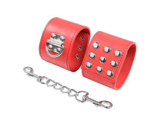 OHMAMA FETISH - RED HANDCUFFS WITH SNAP CLOSURE