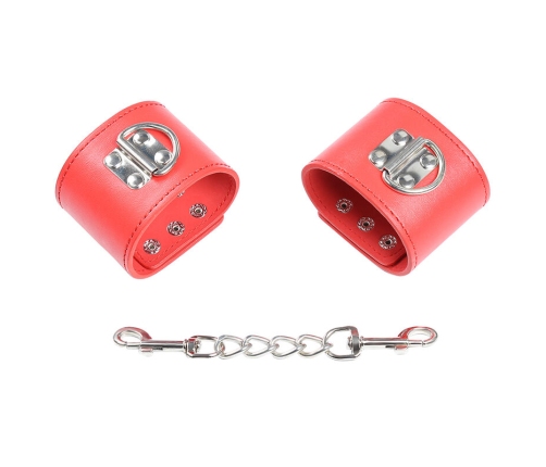 OHMAMA FETISH - RED HANDCUFFS WITH SNAP CLOSURE