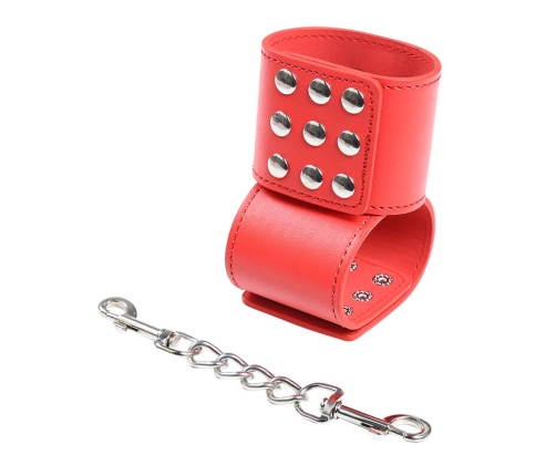 OHMAMA FETISH - RED HANDCUFFS WITH SNAP CLOSURE