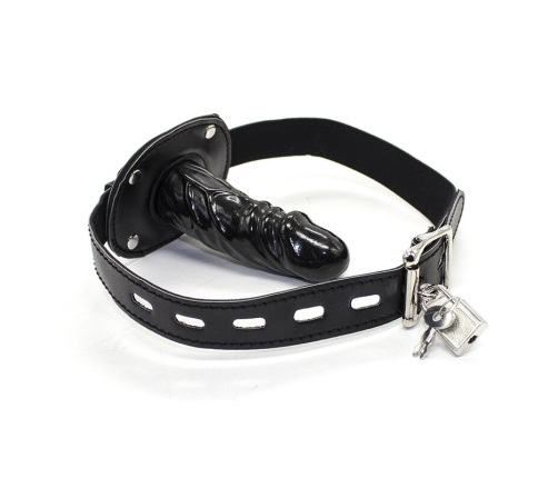 OHMAMA FETISH - TPE PENIS GAG WITH PADLOCK L