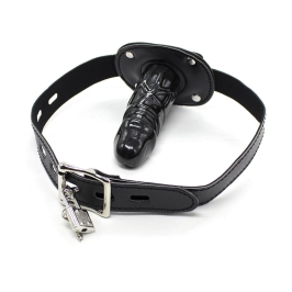 OHMAMA FETISH - TPE PENIS GAG WITH PADLOCK L