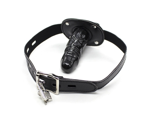 OHMAMA FETISH - TPE PENIS GAG WITH PADLOCK L