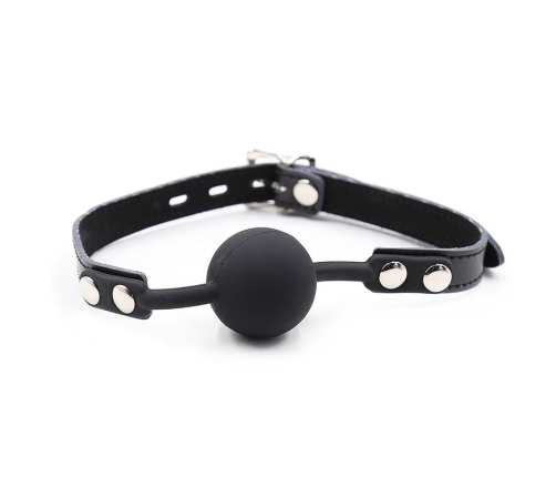 OHMAMA FETISH - SILICONE BALL GAG WITH LEATHER BELT (PADLOCK INCLUDED)