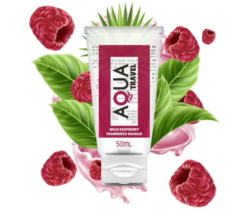 AQUA TRAVEL - WILD RASPBERRY FLAVOUR WATERBASED LUBRICANT - 50 ML