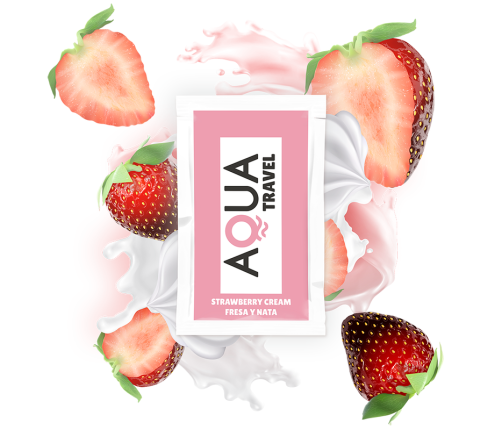 AQUA TRAVEL - STRAWBERRY CREAM FLAVOUR WATERBASED LUBRICANT 6 ML