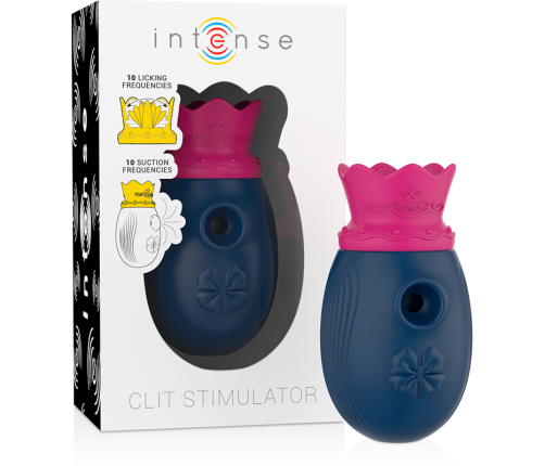 INTENSE - CLITORIS STIMULATOR 10 SUCTION AND LICKING MODES - BLUE