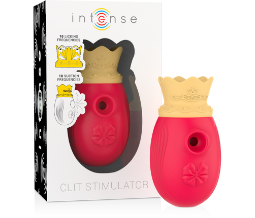 INTENSE - CLITORIS STIMULATOR 10 SUCTION AND LICKING MODES - RED