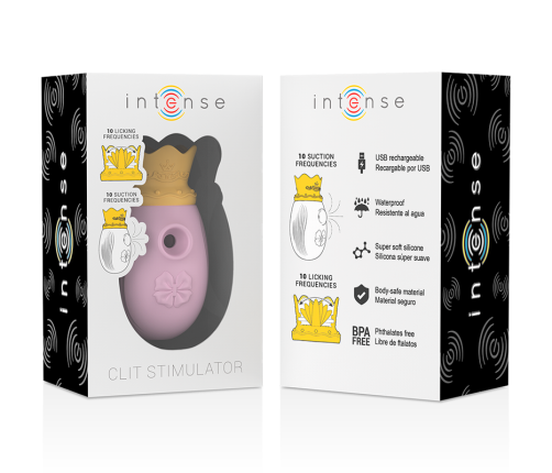 INTENSE - CLITORIS STIMULATOR 10 SUCTION AND LICKING MODES - PINK