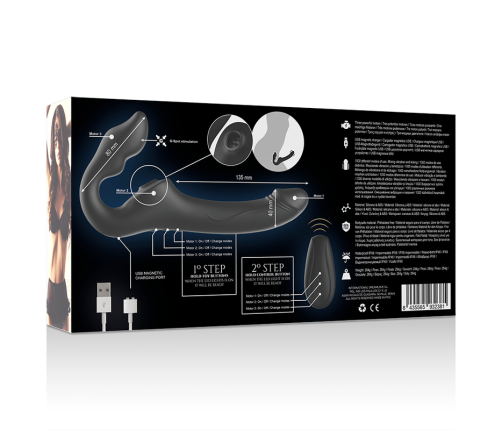 IBIZA - REMOTE CONTROL STRAPLESS VIBRATOR 3 MOTORS 1000 COMBINATIONS.