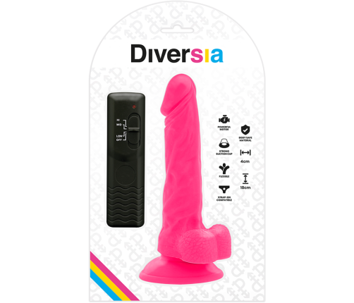 DIVERSIA - FLEXIBLE VIBRATING DILDO PINK 18 CM -O- 4 CM
