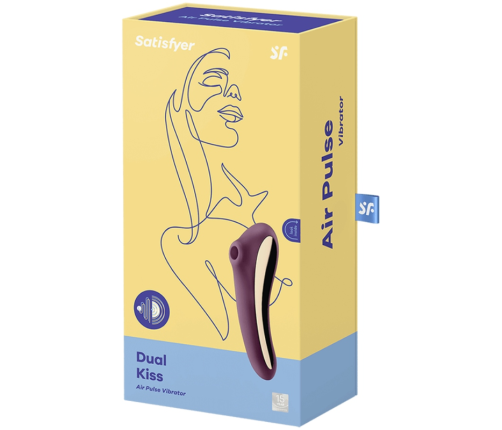 SATISFYER - DUAL KISS AIR PULSE VIBRATOR WINE RED