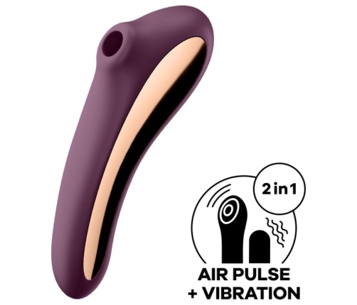 SATISFYER - DUAL KISS AIR PULSE VIBRATOR WINE RED