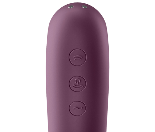 SATISFYER - DUAL KISS AIR PULSE VIBRATOR WINE RED
