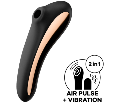 SATISFYER - DUAL KISS AIR PULSE VIBRATOR BLACK