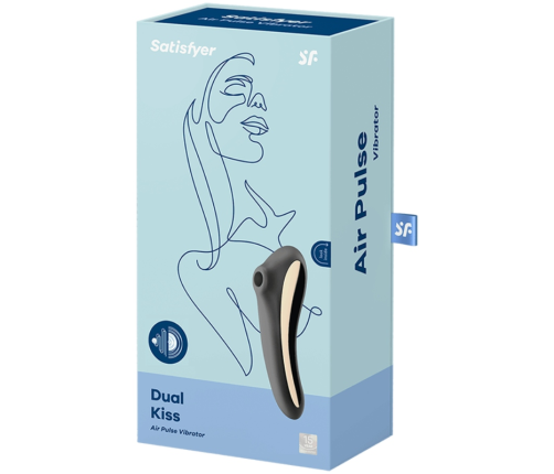 SATISFYER - DUAL KISS AIR PULSE VIBRATOR BLACK